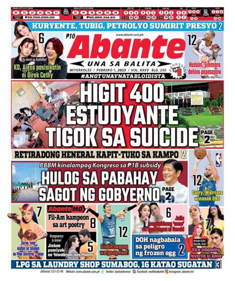 spakol ni marisol|Abante Front Page .